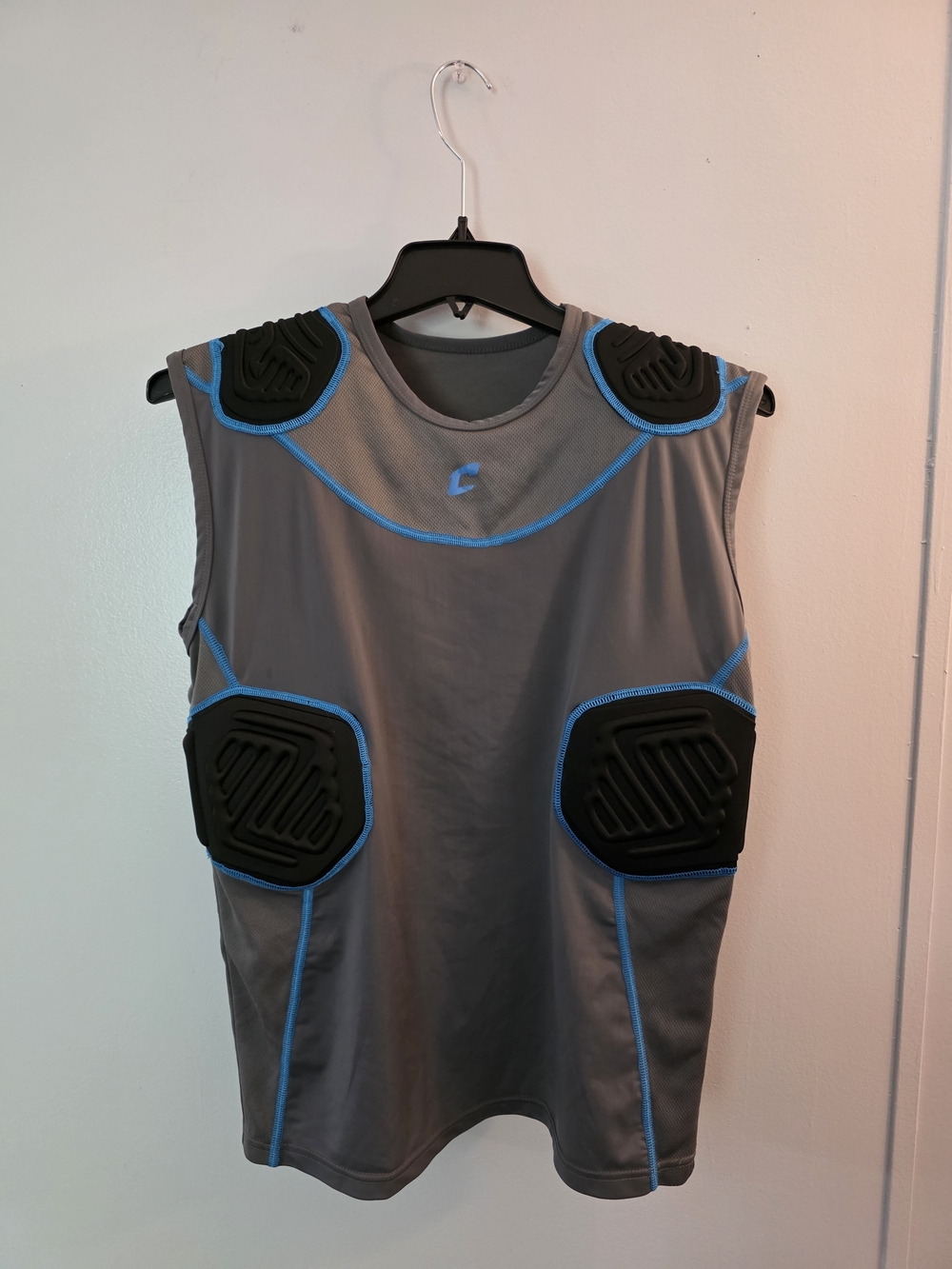 Champro Bull Rush Padded Compression Shirt Adult XL is a gray padded compres
